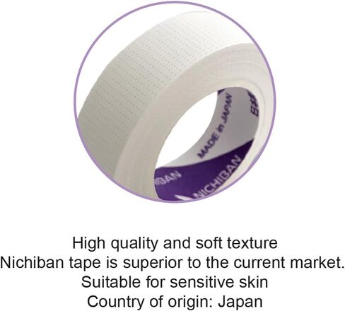 Jovisa JJ Nichiban Medical Grade Tape 24 Rolls | شريط رمش لاصق أبيض | التنفس لمستلزمات امتداد الرموش | 12mm × 7mm in Saudi Arabia
