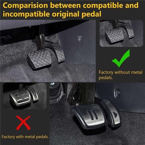 TTCR-II Compatible with Volkswagen Atlas Pedal Covers Tiguan 2018-2024 and Jetta Pedals 2019-2024, for VW Golf GTI Pedal Pads 2015-2024, for Arteon ID4 Taos Brake and Gas Pedal Plate (Auto, 2 PCs) in Saudi Arabia