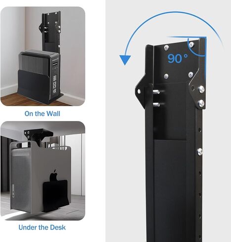 Heavy Duty Computer Wall Mount PC Case - Upgraded, Also Great for PC Mount Under Desk - Height Adjustable from 11" to 21", Width Adjustable from 5.5" to 9.8", Computer Tower Under Desk Home Office in Kuwait