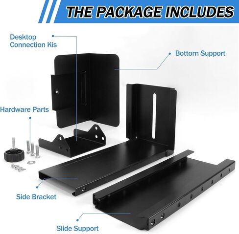 Heavy Duty Computer Wall Mount PC Case - Upgraded, Also Great for PC Mount Under Desk - Height Adjustable from 11" to 21", Width Adjustable from 5.5" to 9.8", Computer Tower Under Desk Home Office in Kuwait