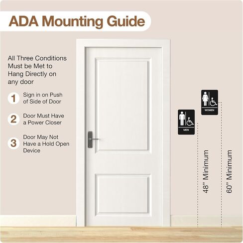 ADA Braille Handicap Bathroom Signs for Business with Double Sided 3M Tape (Pack of 2) - ABS Plastic Men and Women Bathroom Signs 9"x 6" for Offices, Businesses, and Restaurants in Saudi Arabia