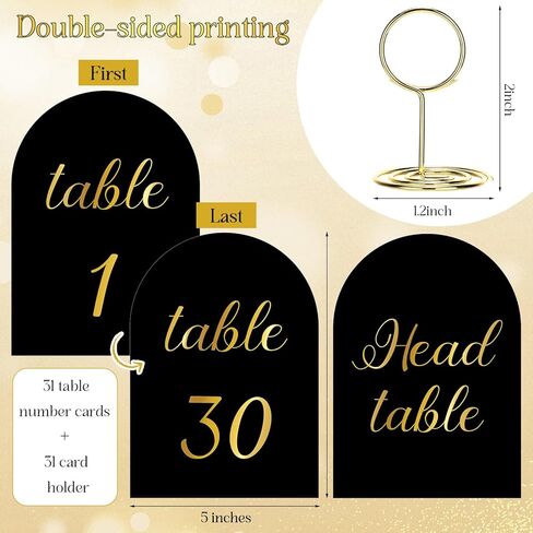 أرقام الجدول الخضراء والأبيض من 1-30 مع بطاقة رقم جدول رأس وحاملي ، و 5 × 7 بوصات مقوسة الجلوس علامة مزدوجة الجانبين لحضور حفل زفاف مطعم عيد ميلاد حفل زفاف in Kuwait
