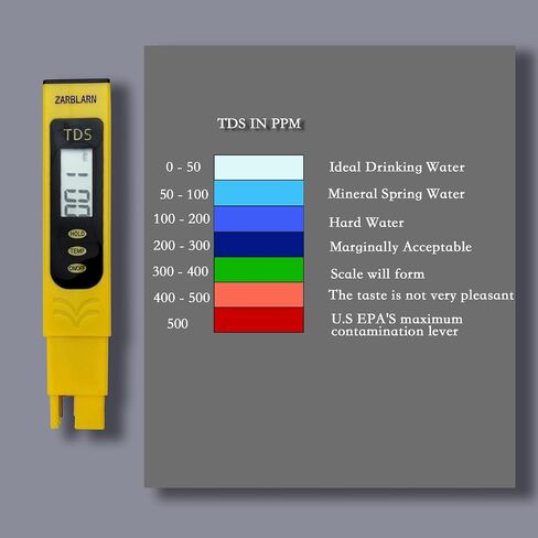 TDS Meter Digital Water Tester لمياه الشرب ، مجموعة اختبار البلياردو ، مجموعة اختبار صلابة المياه ، مجموعة اختبار المياه المائية ، مجموعة اختبار المياه المنزلية ، حمام سباحة رقمي PM Zero Water Salinity (أصفر) in Saudi Arabia