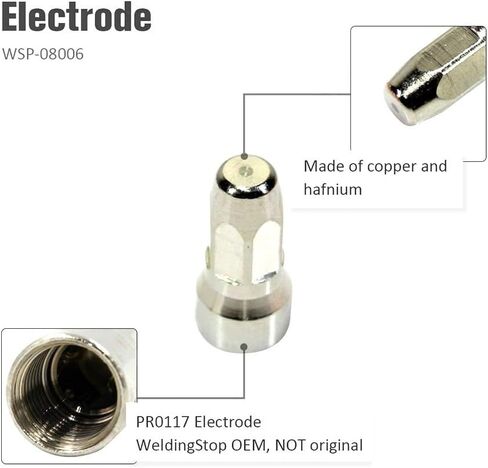 20Pcs PR0117 Plasma Electrode PD0114-10 Tip 1.0mm For Trafimet S75 Cutting Torch, Plasma Electrode PD011410 Tips 1.0Mm, Compatible With WS OEM in Saudi Arabia