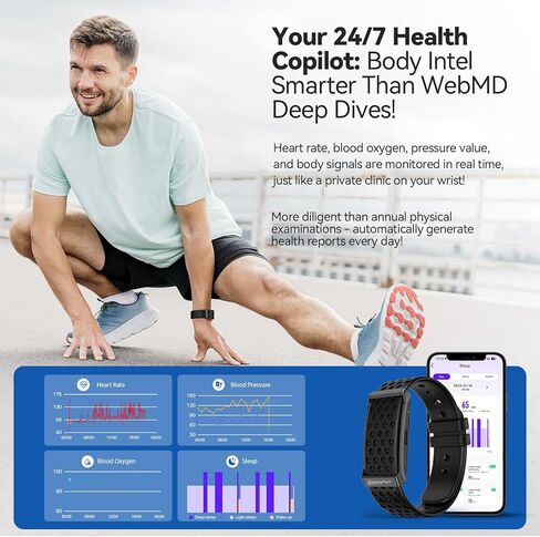 Smart Bracelet with Blood Oxygen/Blood Pressure Monitor, 60-Day Battery Health Fitness Tracker with 2 Bands,Lifetime Membership,Activity Tracking Heart Rate Sleep Monitor for Android iOS in Saudi Arabia