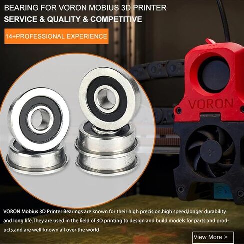 10Pcs F623 RS Bearing for VORON 0 3x10x4 ABEC-7 Voron 3D Flanged Bearing F623-RS Ball Bearings F623RS 3D Print Bearings in Kuwait