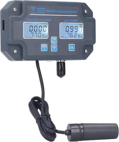 EVGATSAUTO PHW3988 Multiparameter Water Quality Tester - Real-Time Data & Auto-Correct - Online Monitor for Food Processing, Labs - ABS - 130x77 (US Plug 110V) in Saudi Arabia