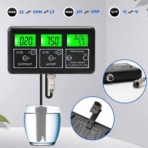 اختبار جودة المياه 7-في 1 ، محلل جودة المياه متعدد المعلمات ، درجة الحموضة/EC/SALT/TDS (PPM) /TEMP/S.G ، القطب القابل للإزالة ، دقة معايرة عالية للحوض ، حمامات السباحة in Kuwait