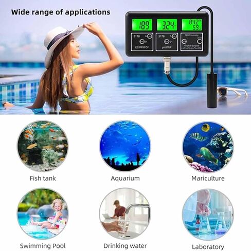 اختبار جودة المياه 7-في 1 ، محلل جودة المياه متعدد المعلمات ، درجة الحموضة/EC/SALT/TDS (PPM) /TEMP/S.G ، القطب القابل للإزالة ، دقة معايرة عالية للحوض ، حمامات السباحة in Kuwait