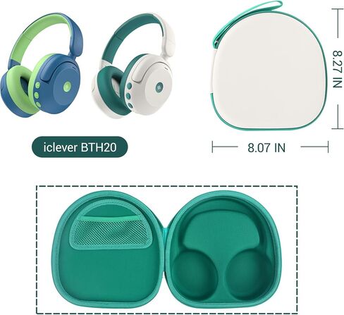 Portable Headphone Case for ICLEVER BTH 20, Travel Carrying Pink Hard EVA Over Ear Headphone Case with Mesh Pocket Storage Cable in Kuwait