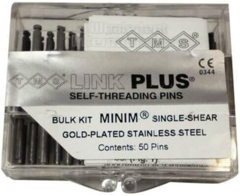 L722 TMS Link Plus Minim 2/1 Single Shear Pins Bulk Kit, Gold-Plated Stainless Steel, 0.021" Diameter, Silver in Saudi Arabia