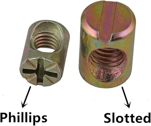 10PCS Barrel Bolts Cross Dowel Slotted Fittings Bed Or Chair Horizontal Hole Nut M6 M8 L=11mm-17mm(M6 x 11 mm Crosshead) in Kuwait