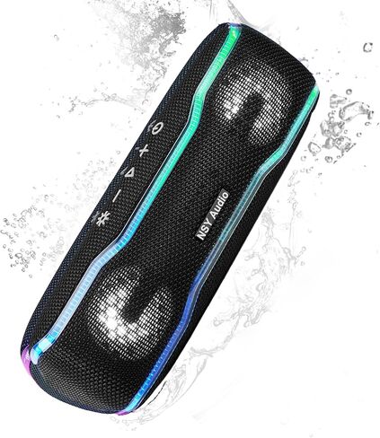 30W Portable Bluetooth Speaker, Tap-to-Play Drum Beats, IPX7 Waterproof, 24H Playtime, LED Lights, TWS Pairing, Wireless Outdoor Speaker for Pool, Beach, Travel, Blue in Kuwait
