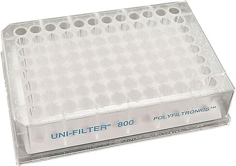Whatman 7700-2808 Clear Polystyrene 96 Wells Unifilter Microplate مع مخرج بالتنقيط الطويل ، 800µL ، 0.45 ميكرومتر وسائط مرشح خلات السليلوز in Saudi Arabia