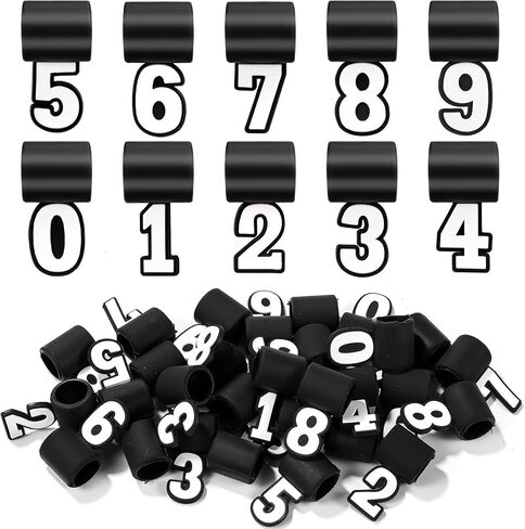 30pcs Silicone Baseball Necklace Pendant, 0-9 Number Pendant Lightweight Sports Necklace Charms for Football Lover Softball Team Fans Rope Chain in Saudi Arabia