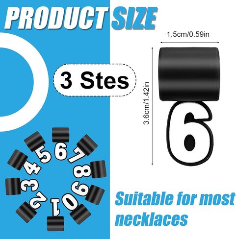 30pcs Silicone Baseball Necklace Pendant, 0-9 Number Pendant Lightweight Sports Necklace Charms for Football Lover Softball Team Fans Rope Chain in Saudi Arabia