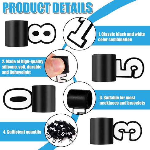 30pcs Silicone Baseball Necklace Pendant, 0-9 Number Pendant Lightweight Sports Necklace Charms for Football Lover Softball Team Fans Rope Chain in Saudi Arabia