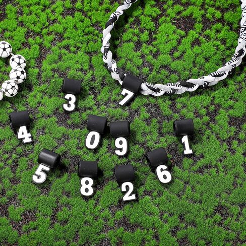 30pcs Silicone Baseball Necklace Pendant, 0-9 Number Pendant Lightweight Sports Necklace Charms for Football Lover Softball Team Fans Rope Chain in Saudi Arabia