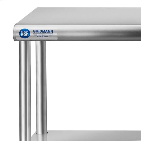 GRIDMANN NSF Stainless Steel Commercial 2 Tier Double Overshelf 72 in. x 12 in. for Kitchen Prep & Work Table in Saudi Arabia