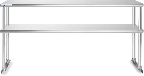 GRIDMANN NSF Stainless Steel Commercial 2 Tier Double Overshelf 72 in. x 12 in. for Kitchen Prep & Work Table in Saudi Arabia