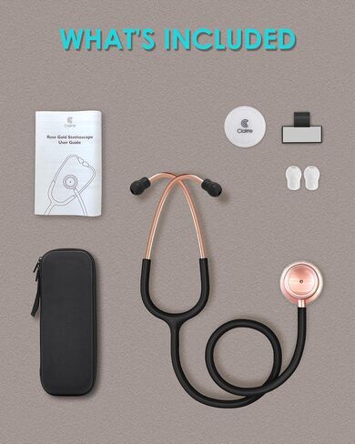 Rose Gold Stethoscope, Gift for Nurses, Doctors & Medical Students, Dual Head for Home Health Use with Accessories Name Tag (Without EVA Case, Pearl White) in Saudi Arabia