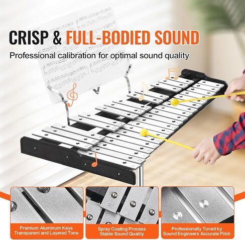 HappyBuy Professional 32 Note Glockenspiel Xylophone Kit مع الملحقات in Saudi Arabia