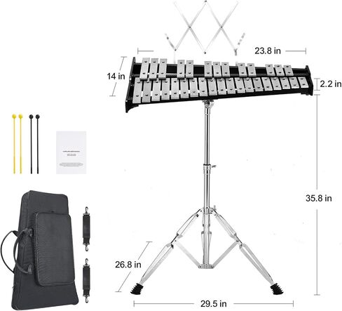 HappyBuy Professional 32 Note Glockenspiel Xylophone Kit مع الملحقات in Saudi Arabia