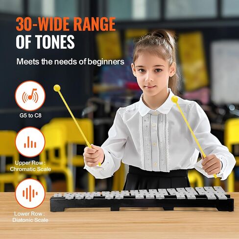 Happybuy Professional 30 Note Glockenspiel Xylophone Kit with Accessories in Saudi Arabia
