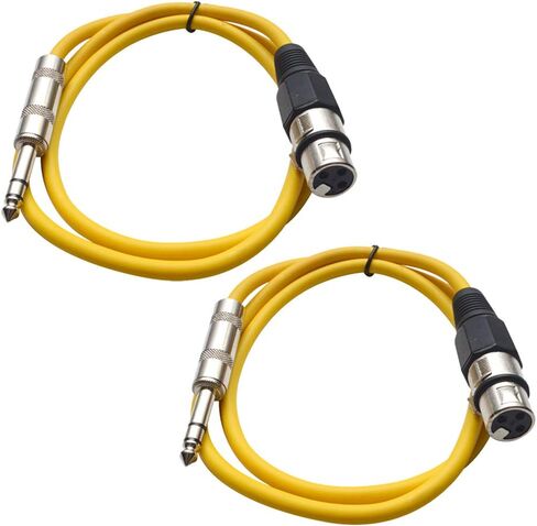 الصوت الزلزالي - حزمة Satrxl -F2-2 من 2/4 بوصة TRS إلى XLR كابلات التصحيح الإناث - متوازنة - 2 قدم تصحيح الحبل - الأزرق والأزرق in Saudi Arabia
