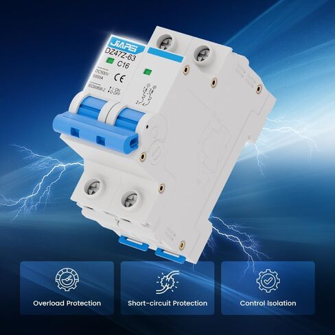 DC Miniature Circuit Breaker, 500V 2 Pole 25 Amp Isolator for Solar PV System, Thermal Magnetic Trip DIN Rail Mount, C25 DC Disconnect Switch in Kuwait