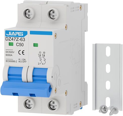 DC Miniature Circuit Breaker, 500V 2 Pole 25 Amp Isolator for Solar PV System, Thermal Magnetic Trip DIN Rail Mount, C25 DC Disconnect Switch in Kuwait