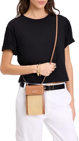 kate spade new york Serena Spade Flower Coated Canvas ns Phone Crossbody, Black Multi in Saudi Arabia