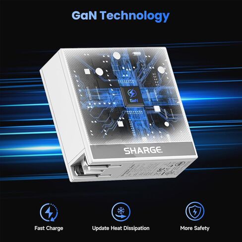 Pixel 100W USB C GaN Charger 4-Port Fast Charging with Dot-Matrix Display Laptop Charger PD 3.0, Foldable and Compact for MacBook Air, iPhone 16 in Kuwait