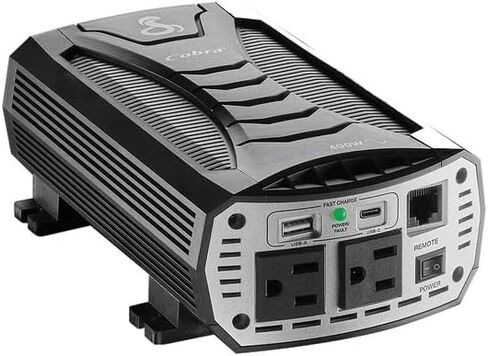 Power Inverter 400 Continuous/ 800 Peak Watts 90 Percent Efficiency 2 Grounded AC Outlets LED Volt And Watt Meter Remote On/Off Capable in Saudi Arabia
