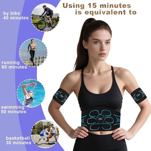 AB Stimulator, AB stimulator Muscle Toner, ABS Stimulator Abdominal, for Abdomen, Arms, Legs. Fitness Belt KLT-07 Blue in Saudi Arabia