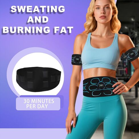 AB Stimulator, AB stimulator Muscle Toner, ABS Stimulator Abdominal, for Abdomen, Arms, Legs. Fitness Belt KLT-07 Blue in Saudi Arabia