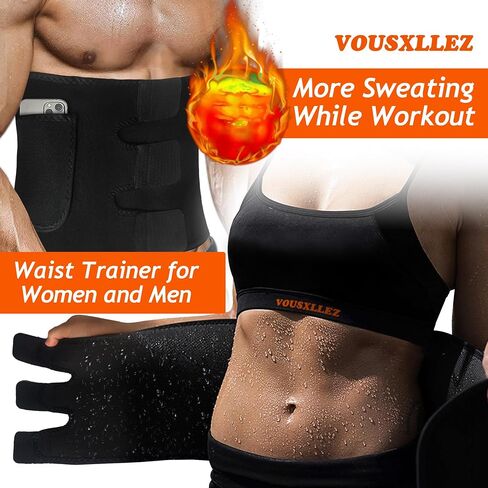Waist Trimmer Belt Men and Women,Sweat Band Stomach Wrap,Plus Size Neoprene Waist Trainer for Working Out in Saudi Arabia