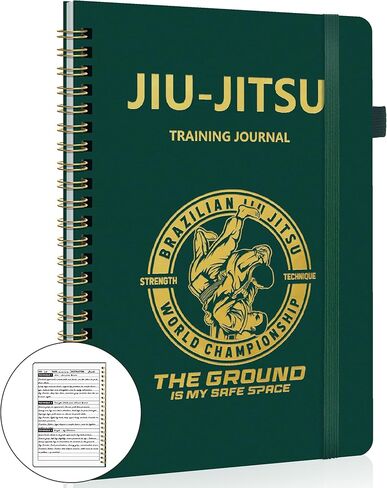 LKTHSEEK JIU JITSU Training Journal BJJ Notebook for Martial Arts 134 pages pu cover spold bound a5 size planner bookboor to log techniques for the techniques and rolling notes exhale for gift in Kuwait