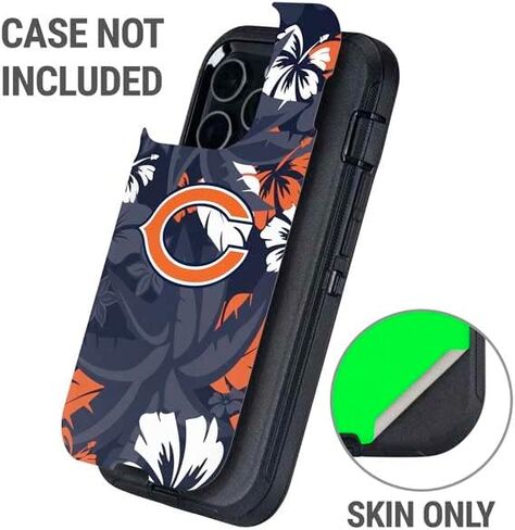 Skinit Decal Phone Skin Compatible with OtterBox Defender iPhone 13 Pro Max - Officially Licensed NFL Chicago Bears Tropical Print Design in Saudi Arabia