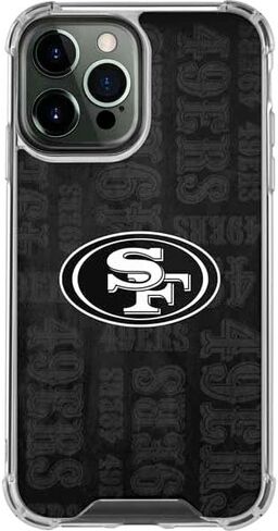 Skinit Clear Phone Case متوافق مع iPhone 13 Pro Max - NFL San Franciso 49ers بالأبيض والأسود تصميم in Saudi Arabia