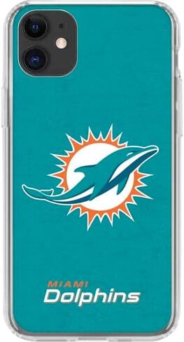 علبة هاتف Clear Clear متوافقة مع iPhone 11 - NFL Miami Dolphins مرخص رسميًا in Saudi Arabia