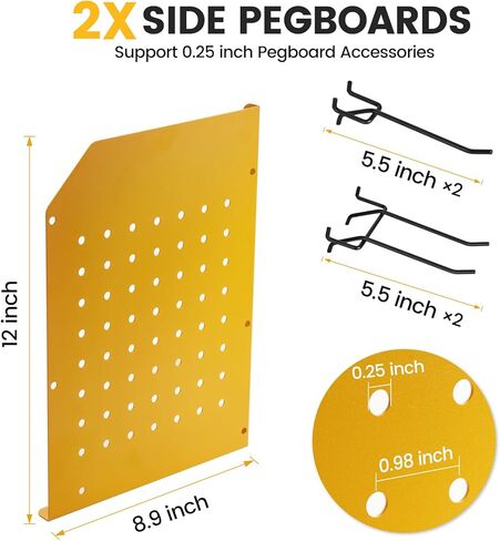 Trzz Tool Tool Organizer Wall Mount ، محطة شحن من 3 طبقات مع 8 منافذ ، 6 حاملين للحفر ورف بتات الحفر ، التخزين الفعال والمنظم للمرآب ، Workbench ، و Workshop (Black) in Kuwait