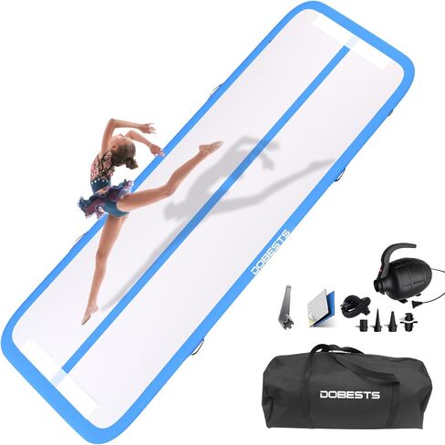 DOBESTS GYMNASTICAS MAT مسار قابلة للتنفيذ مسار هبوط 6.6 قدم/10 قدم/13 قدم/16 قدم/20 قدم ، لاستخدام المنزل التدريب اليوغا التشجيع مع مضخة الهواء in Kuwait