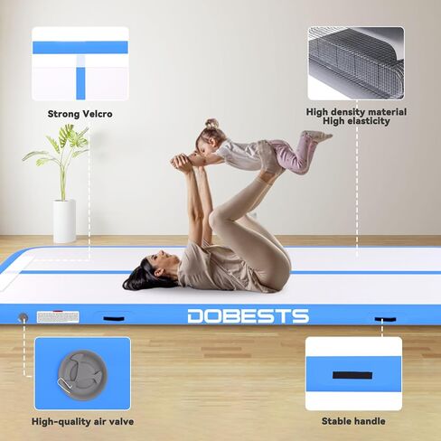 DOBESTS GYMNASTICAS MAT مسار قابلة للتنفيذ مسار هبوط 6.6 قدم/10 قدم/13 قدم/16 قدم/20 قدم ، لاستخدام المنزل التدريب اليوغا التشجيع مع مضخة الهواء in Kuwait