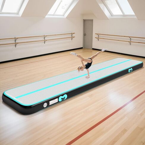 YITAHOME Air Gymnastics Mat 10ft/13ft/16ft/20ft Tumble Track Mat 4/8 Inches Thick Inflatable Tumbling Mat with Electric Pump & Carry Bag for Home Use/Tumble/Gym/Training/Cheerleading/Park/Water in Saudi Arabia