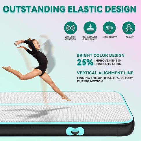 YITAHOME Air Gymnastics Mat 10ft/13ft/16ft/20ft Tumble Track Mat 4/8 Inches Thick Inflatable Tumbling Mat with Electric Pump & Carry Bag for Home Use/Tumble/Gym/Training/Cheerleading/Park/Water in Saudi Arabia