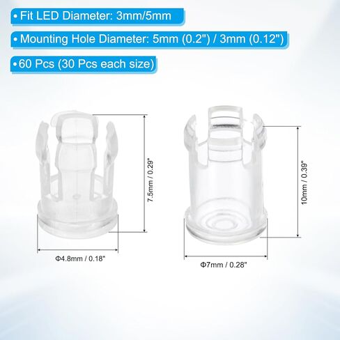 PATIKIL 3MM/5MM CLEAR CLEAR LIGHTINGING DIEDE MORDER CLIP in Kuwait