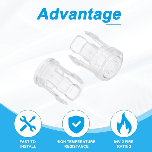 PATIKIL 3mm/5mm Clear Light-Emitting Diode Holder Clip, 60 Pack LED Lamp Socket Bulb Cap Protective Cover for Bezel Mount Panel Display, Transparent in Saudi Arabia