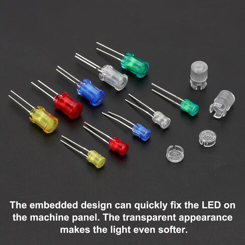 PATIKIL 3mm/5mm Clear Light-Emitting Diode Holder Clip, 60 Pack LED Lamp Socket Bulb Cap Protective Cover for Bezel Mount Panel Display, Transparent in Saudi Arabia