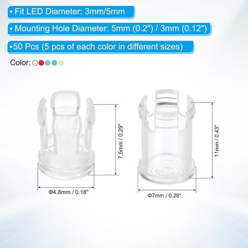 PATIKIL 3MM/5MM CLEAR CLEAR LIGHTINGING DIEDE MORDER CLIP in Kuwait